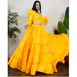 Tier This Way Hand Printed Super Flared Skirt Set