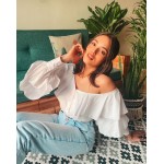 Dropping Shoulder Ruffle Shirt