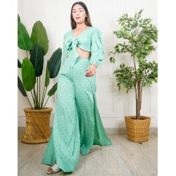 Tie Up Top & Side Slit Pants