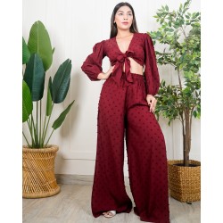 Tie Up Top & Side Slit Pants