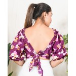 Back Tie Balloon Sleeves Top!