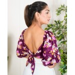 Back Tie Balloon Sleeves Top!