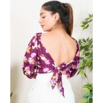 Back Tie Balloon Sleeves Top!