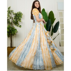 4 Piece Tie & Dye Super Flared Skirt Set