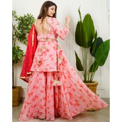 Embroidered Tunic and Super Flared Skirt Set