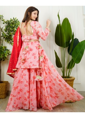 Embroidered Tunic and Super Flared Skirt Set