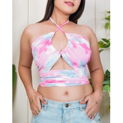 Tie and Dye Strappy Tie Up Top