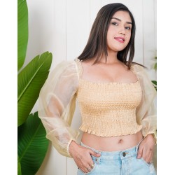 Smocked Organza Top