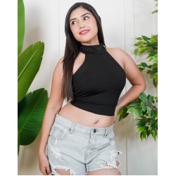 High Neck Back Tie Up Top