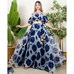 Super Flared Organza Hand Print Set