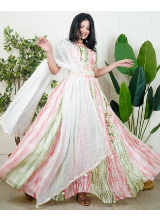 4 Piece Tie & Dye Super Flared Skirt Set