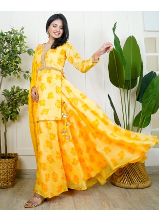 Embroidered Tunic and Super Flared Skirt Set