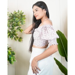 Smocked Back Tie Up Top