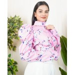 High Neck Back Tie Up Top