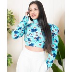 High Neck Back Tie Up Top