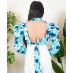 High Neck Back Tie Up Top