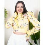 High Neck Back Tie Up Top
