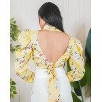 High Neck Back Tie Up Top