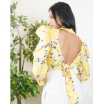 High Neck Back Tie Up Top