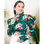 High Neck Back Tie Up Top