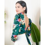 High Neck Back Tie Up Top