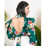 High Neck Back Tie Up Top