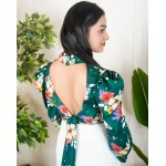 High Neck Back Tie Up Top