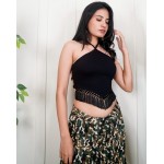 No Back All Black Boho Top