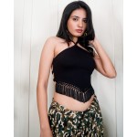 No Back All Black Boho Top