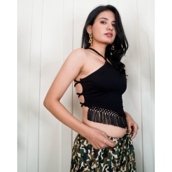 No Back All Black Boho Top