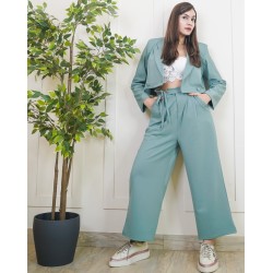 Cropped Blazer And Trouser Set