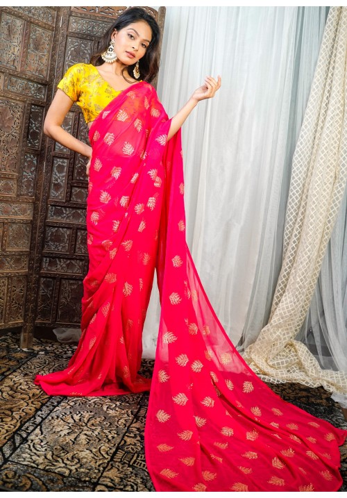 Pre-Draped Saree Set