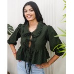 That Tie Up Top Peplum Top