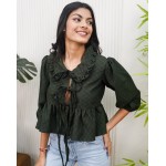 That Tie Up Top Peplum Top