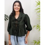 That Tie Up Top Peplum Top