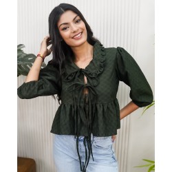 That Tie Up Top Peplum Top