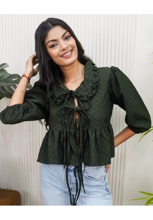 That Tie Up Top Peplum Top