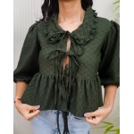 That Tie Up Top Peplum Top