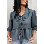 That Tie Up Top Peplum Top