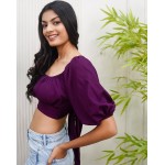 Back Tie Balloon Sleeves Top!