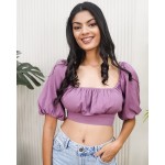 Back Tie Balloon Sleeves Top!