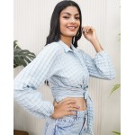 Embroidered Wrap Top