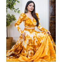 Tie and Dye Flared Skirt 3 Piece Set