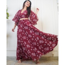 Wrapped Top and Pleated Skirt Set!