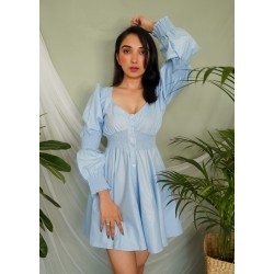 Smocked Waist Button Down Dress!