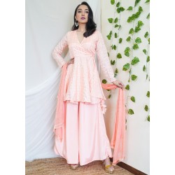 Wrapped Top and Flared Palazzo Set