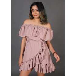 Overlapping Ruffle Dress