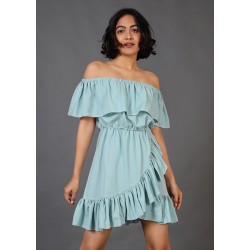 Overlapping Ruffle Dress