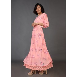 Pleated Waist Belt Maxi