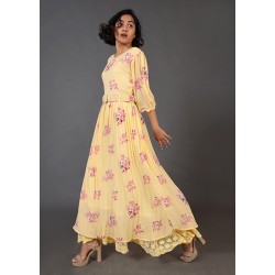 Pleated Waist Belt Maxi